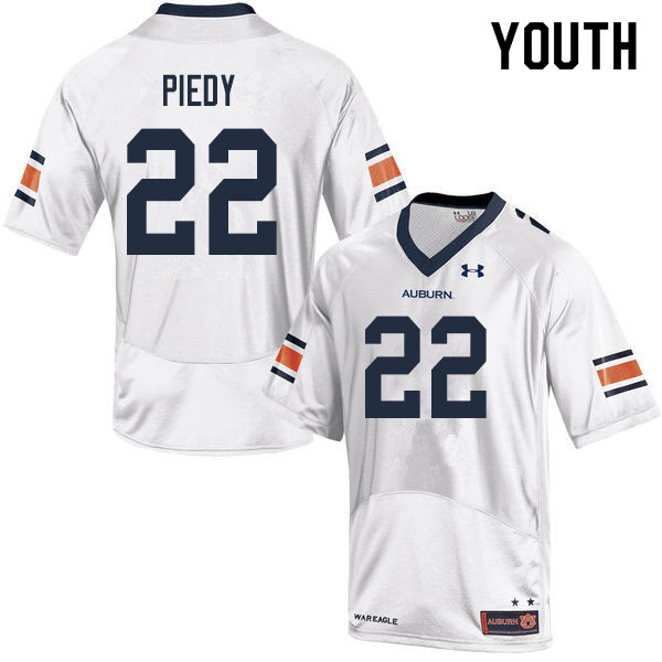 Auburn Tigers Youth Erik Piedy #22 White Under Armour Stitched College 2019 NCAA Authentic Football Jersey APT8374WA